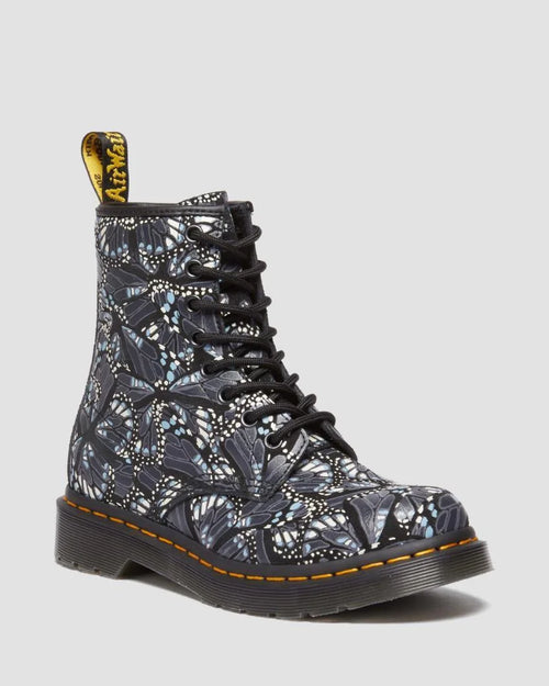 Dr. Martens 1460 Womens Eye Boots Grey Butterfly Print Suede