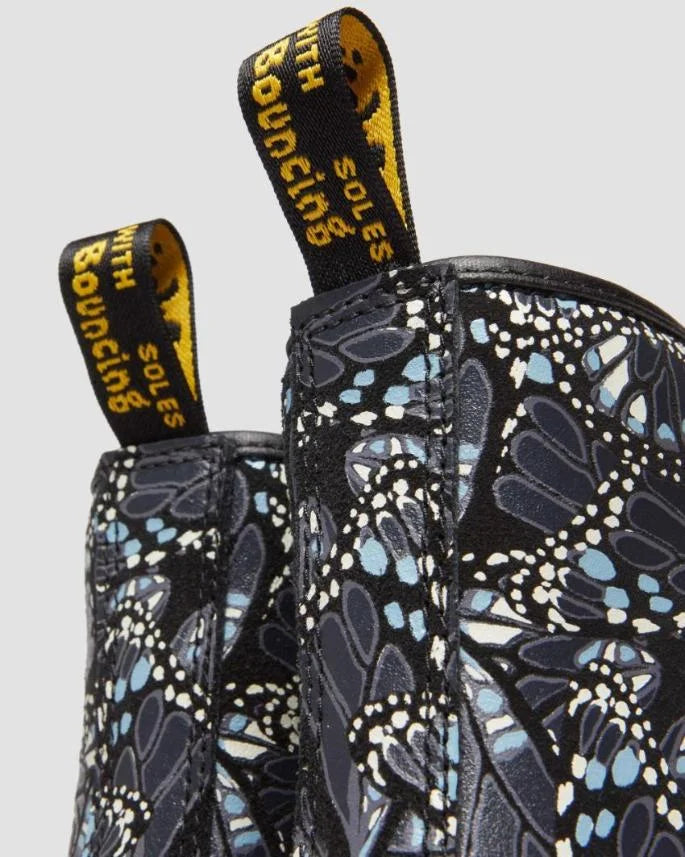 Dr. Martens 1460 Womens Eye Boots Grey Butterfly Print Suede