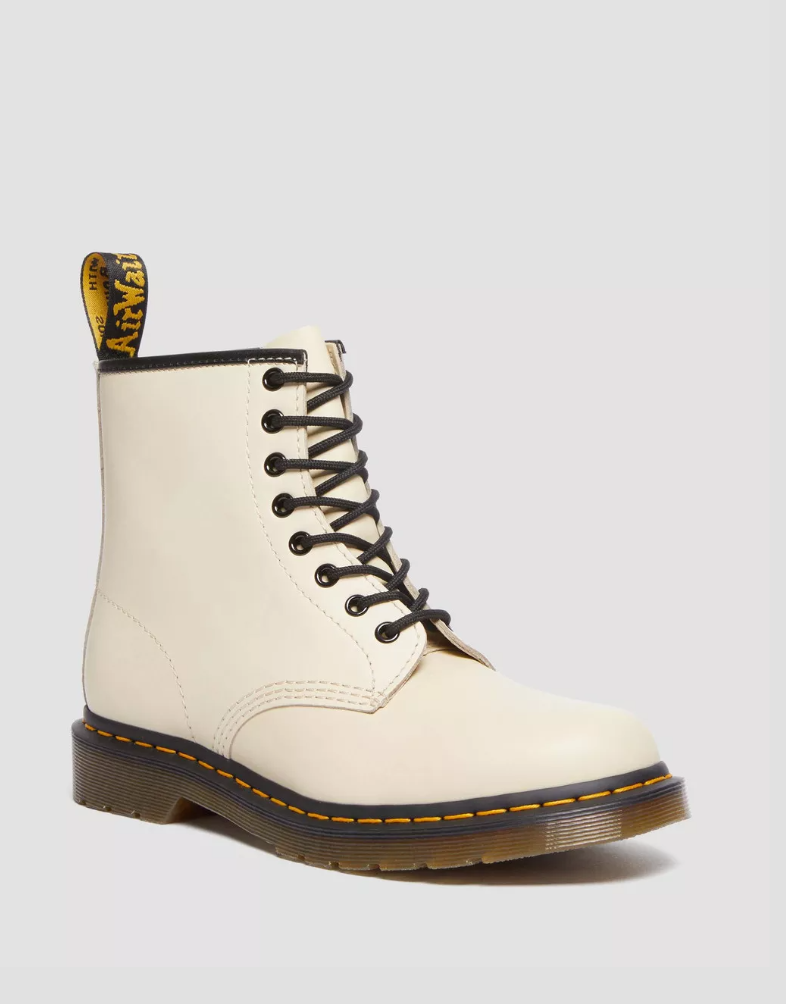 Dr. Martens 1460 Smooth Leather Lace Up Boots in Parchment Beige