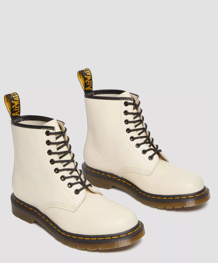 Dr. Martens 1460 Smooth Leather Lace Up Boots in Parchment Beige
