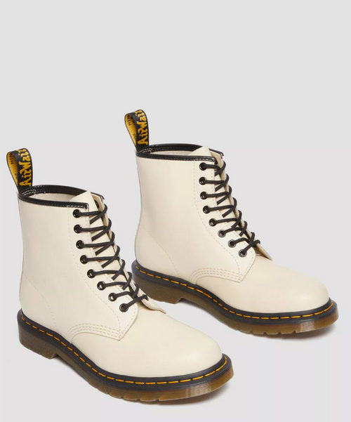 Dr. Martens 1460 Smooth Leather Lace Up Boots in Parchment Beige