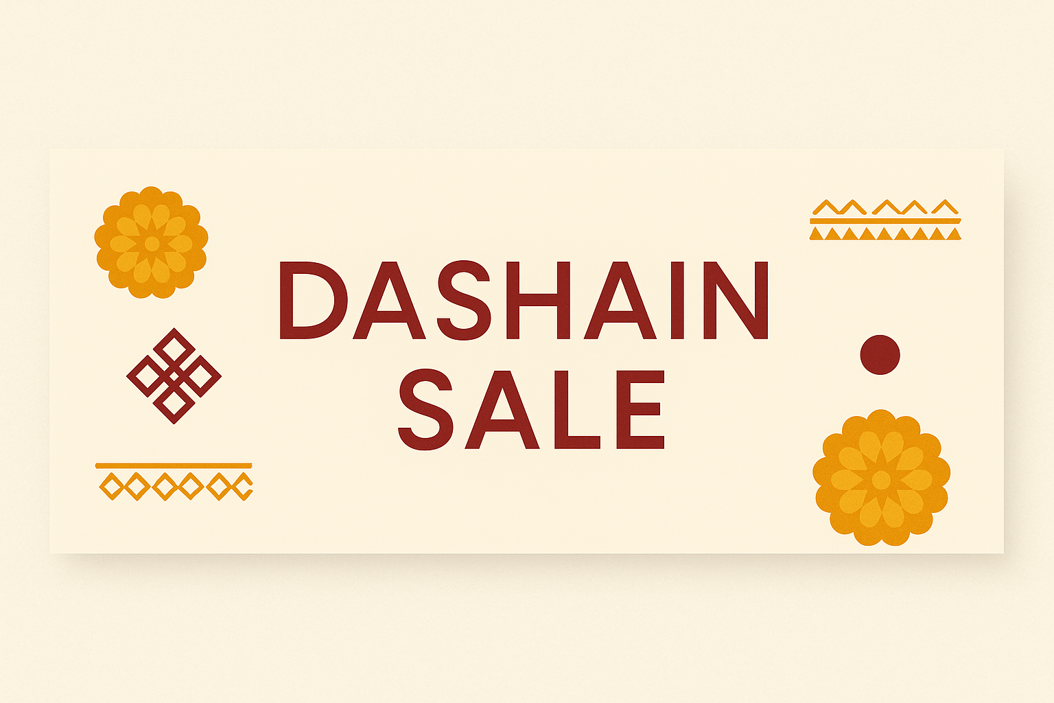 dashain sale online store banner (short and wide). Simple and minimalistic